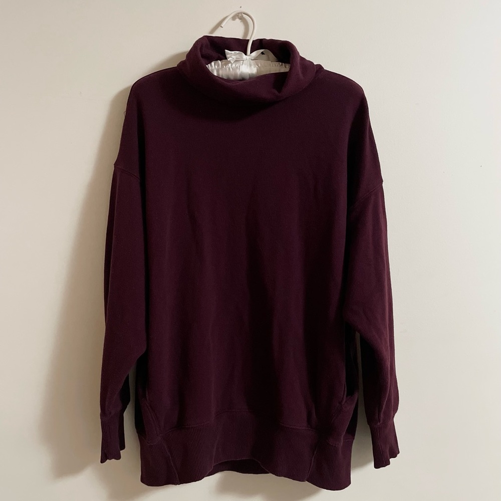 Aerie Maroon Cowl Neck Pullover S